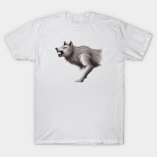 Cute Fierce Wolf Drawing T-Shirt